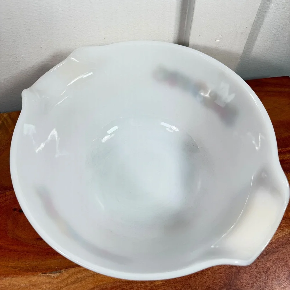 Vintage Fire-King Summerfield Fruit Milk Glass Mixing Bowl Anchor Hocking 1.5 Qt